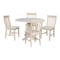 International Concepts 42 in Round Drop Leaf Pedestal Table with 4 Dining Chairs in Unfinished - 5 Piece Set K-42DPT-23B-C61-4 - alternate 1